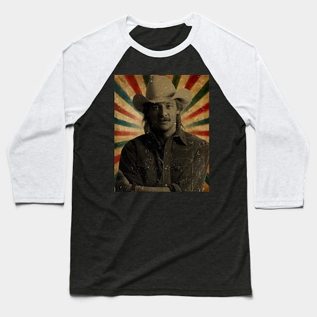 Alan Jackson - Photo Vintage Retro Look FanArt Baseball T-Shirt by Janji Joni